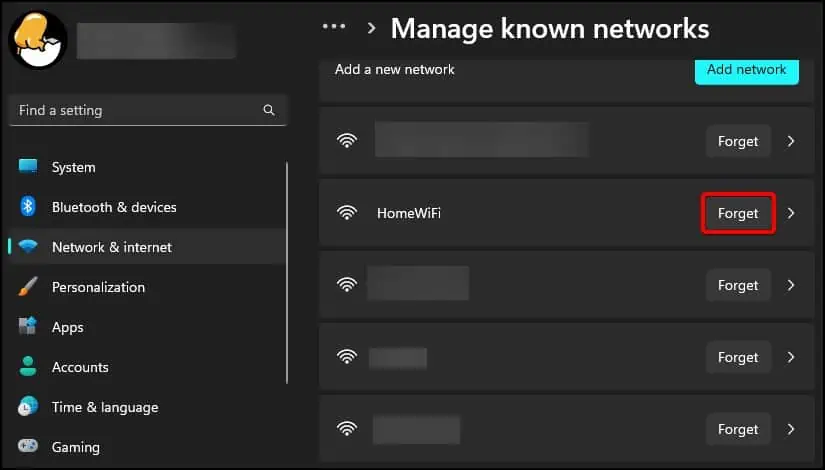 Wi-Fi Not Working on Lenovo? Try Troubleshooting Methods 5 forget-known-networks