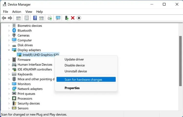Dual Monitors Not Detected? Try These 8 Fixes 25 graphics-drivers-scan-for-hardware-changes