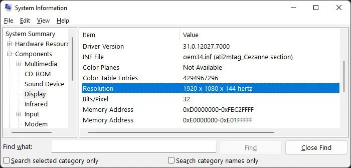 How to Check Monitor's Resolution 8 msinfo32-resolution