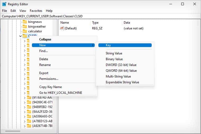 How to Make Windows 11 Look Like Windows 10 8 new-key-in-CSLID