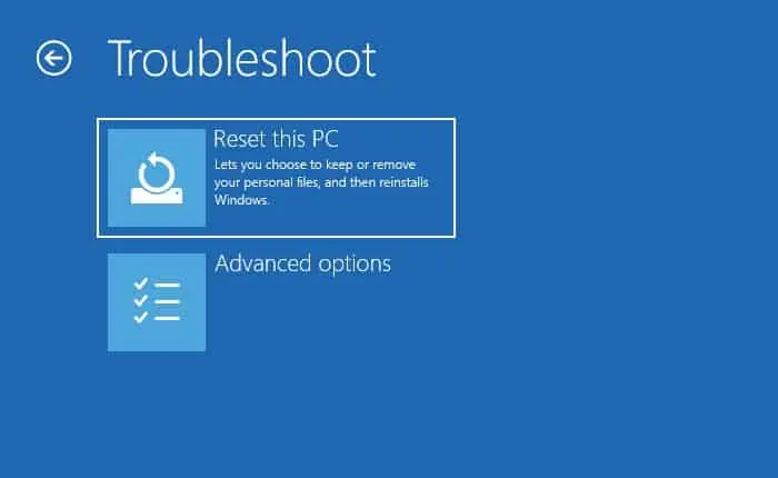 Display Not Working on Laptop? 9 Ways to Fix It 28 reset-this-pc-in-windows-re