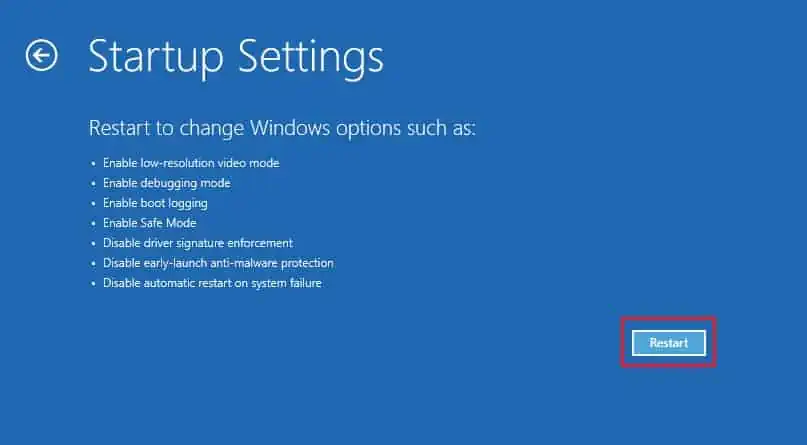 Display Not Working on Laptop? 9 Ways to Fix It 8 restart-button-in-startup-settings-in-windows-re