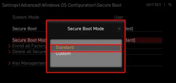 How to Enable Secure Boot on MSI Motherboard 14 set-standard-secure-boot-mode