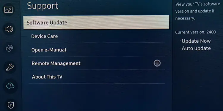 HDMI Not Connecting to TV? 9 Ways to Fix It 12 software-update-in-samsung-1