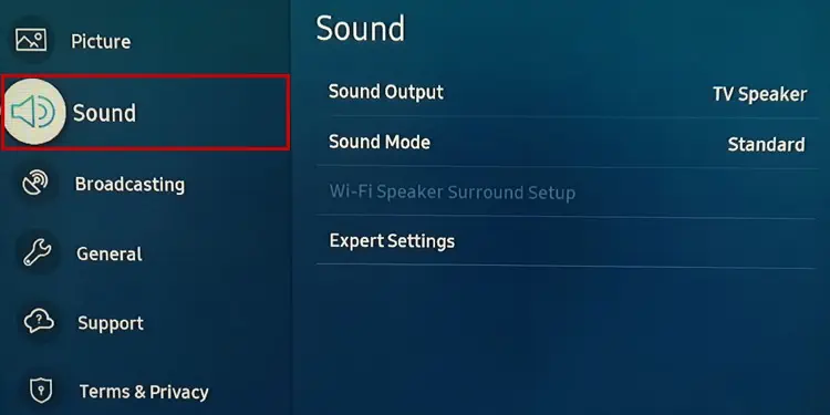 How to Connect AirPods to Samsung TV? (Step-by-Step Guide) 8 sound-menu-on-tv-1