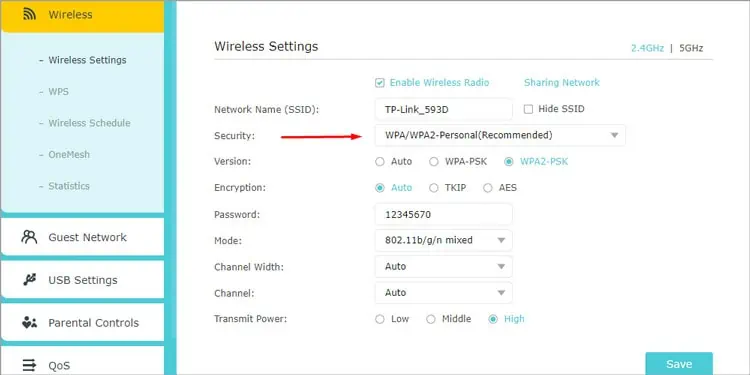 wireless-security-mode-router