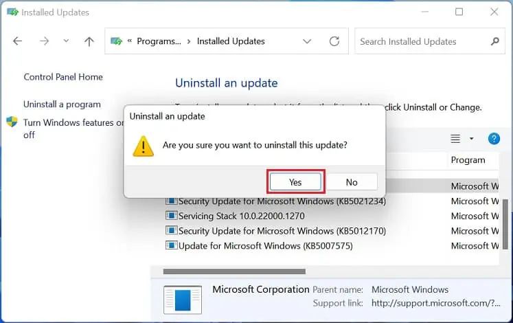 yes-to-uninstall-windows-update