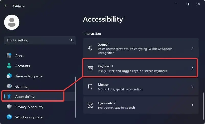 Windows Shift S Not Working? 8 Ways to Fix it 10 accessibitly-keyboard