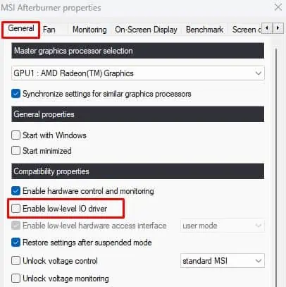 MSI Afterburner Not Detecting GPU? Try These 5 Fixes 3 disable-msi-io-driver-afterburner-not-detecting-gpu