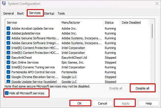 MSI Gaming App Not Opening? 6 Ways to Fix it 4 disable-services-msi-gaming-app