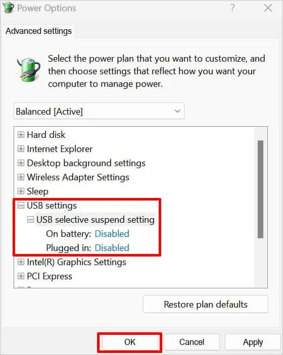 Why is My Mouse Not Working? 20 Ways to Fix It 53 disable-usb-selective-suspend-for-on-battery-and-plugged-in