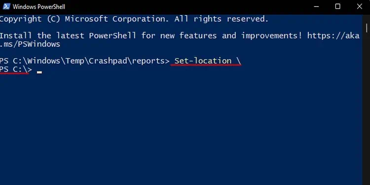 How to Change Directory in Powershell 8 go-to-the-root-folder-in-powershell