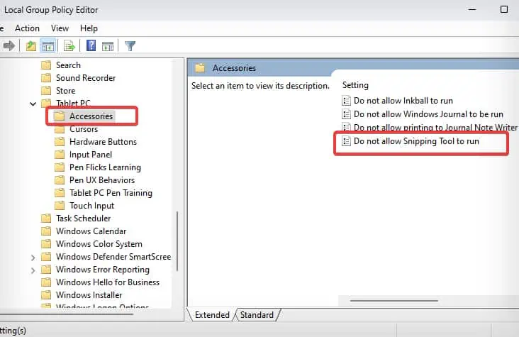 Windows Shift S Not Working? 8 Ways to Fix it 13 group-policy-editor-for-snipping-tool