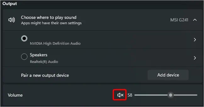 LG Monitor Speakers Not Working? Here're 8 Ways to Fix It 3 mute-windows-sound-setting-1