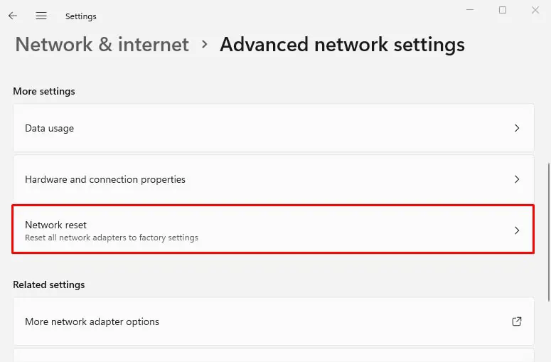 network-reset-in-settings