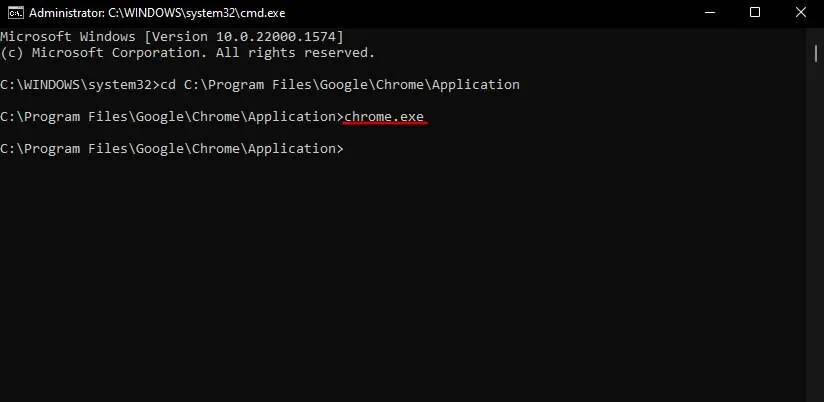 4 Ways to Open EXE File 8 opening-chrome-exe-from-cmd