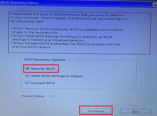 Amber or Orange Light Blinking on Dell Laptop? 16 Ways to Fix It 8 recovery-bios-dell