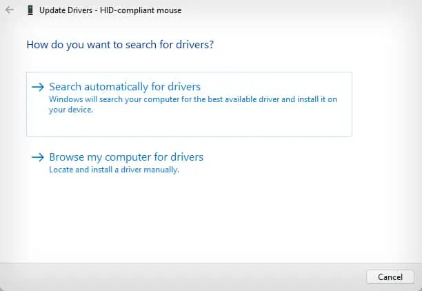 search-automatically-for-mouse-drivers
