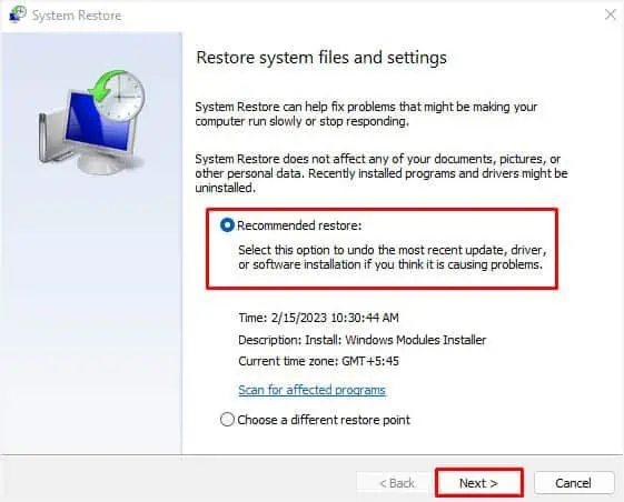 12 Ways to Fix Keyboard Not Working on Dell Laptop 31 select-recommended-restore