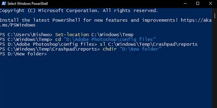How to Change Directory in Powershell 9 set-location-cmdlet-and-its-aliases