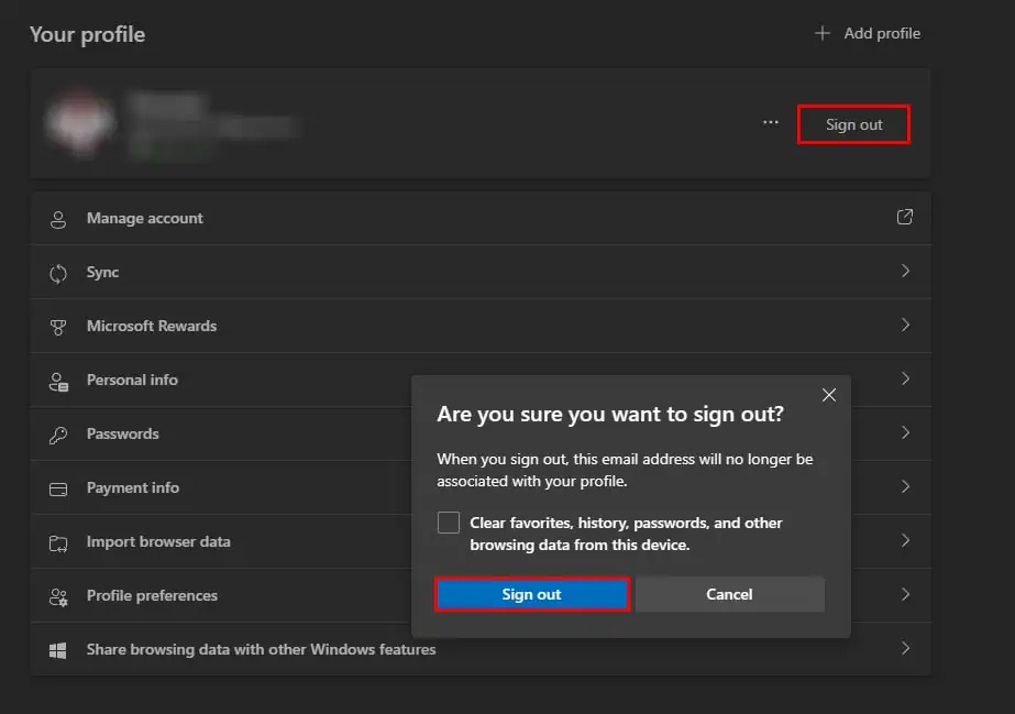 How to Add Device to Microsoft Account 11 sign-out-from-microsoft-edge