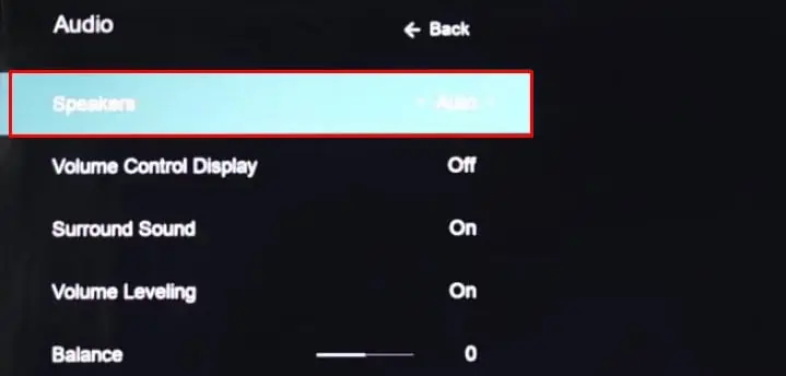 speakers-option-on-vizio-tv