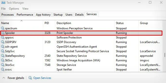 5 Ways to Cancel Print Job on HP Printer 12 spooler-service-in-task-manager