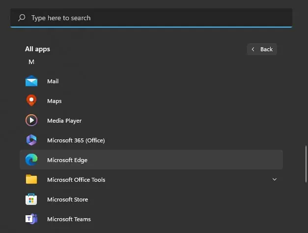 How to Add Device to Microsoft Account 10 start-menu-all-appsmicrosoft-edge