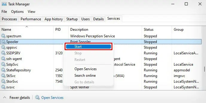 5 Ways to Cancel Print Job on HP Printer 15 start-spooler-service
