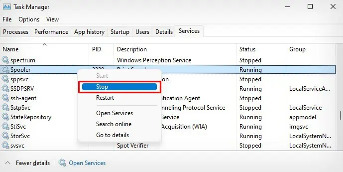 5 Ways to Cancel Print Job on HP Printer 13 stop-spooler-service