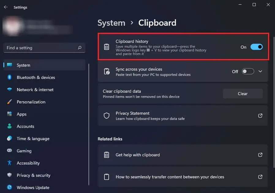 How to Find Clipboard on PC 1 toggle-on-clipboard-history