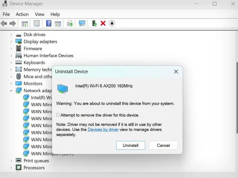Wi-Fi Keeps Disconnecting on Windows 11? 9 Ways to Fix It 26 uninstall-device-driver-confirm