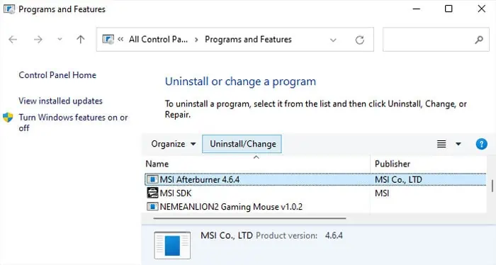 MSI Afterburner Not Working? Try These 7 Fixes 15 uninstall-msi-afterburner-2