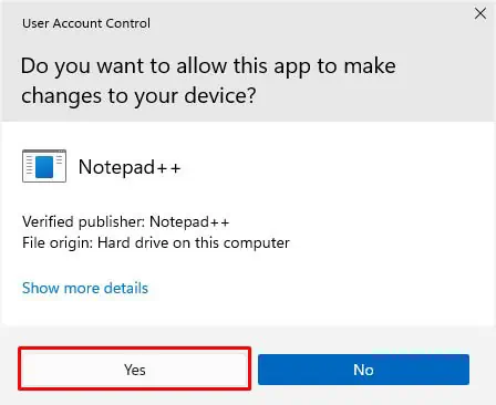Notepad++ Plugins Not Installing? 5 Proven Ways to Fix It 11 yes-in-notepad-uac