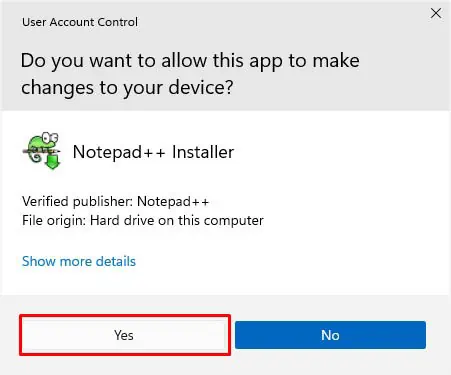 Notepad++ Plugins Not Installing? 5 Proven Ways to Fix It 6 yes-to-notepad-installer-uac