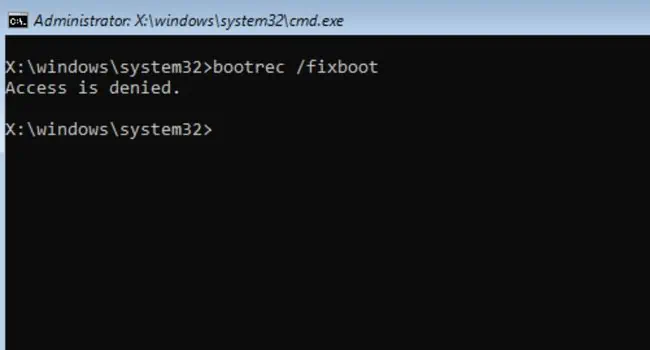 14 Ways to Fix Windows Boot Loop 10 bootrec-fixboot-access-denied