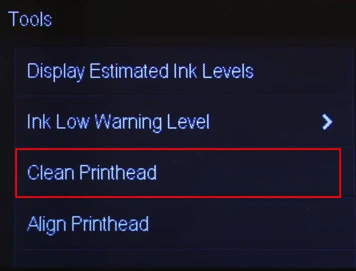 clean-printhead-on-touch-printer