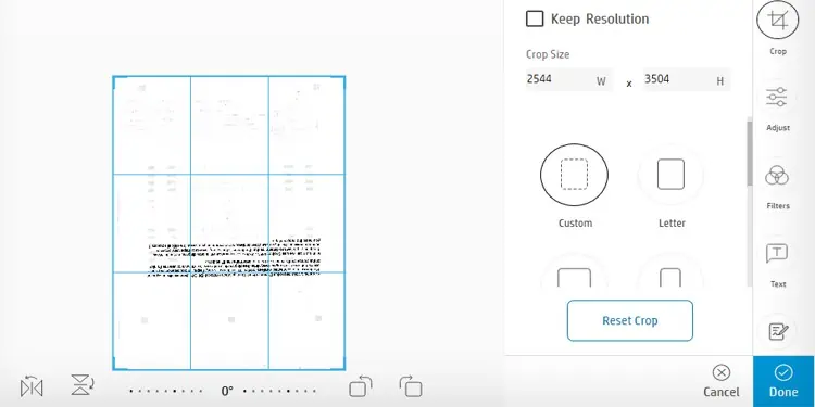 How to Scan a Document on HP Printer 25 crop-adjust-and-apply-filter-to-scan-from-hp-smart