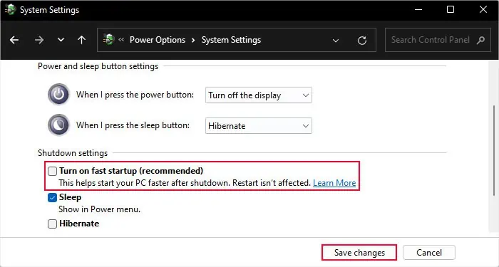Computer Won't Shut Down? Here're 8 Ways to Fix It 5 disable-fast-startup-windows