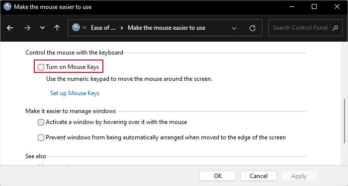 Num Lock Not Working - How to Fix It 2 disable-turn-on-mouse-keys