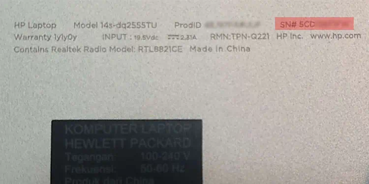 How to Find Serial Number on HP Laptop? 6 Simple Ways 1 hp-serial-number-1