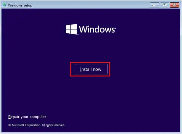 14 Ways to Fix Windows Boot Loop 87 install-now-windows-setup