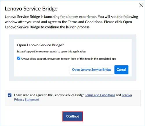 How to Find Serial Number on Lenovo Laptop 4 lenovo-service-bridge-continue