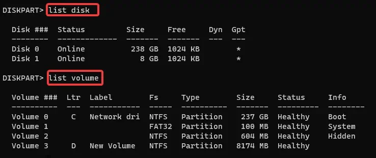 list-disk-or-volume