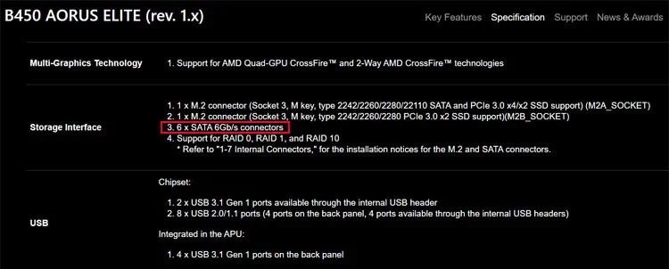 All the Types of SATA Ports on Motherboard 6 motherboard-specification-storage-sata-revision