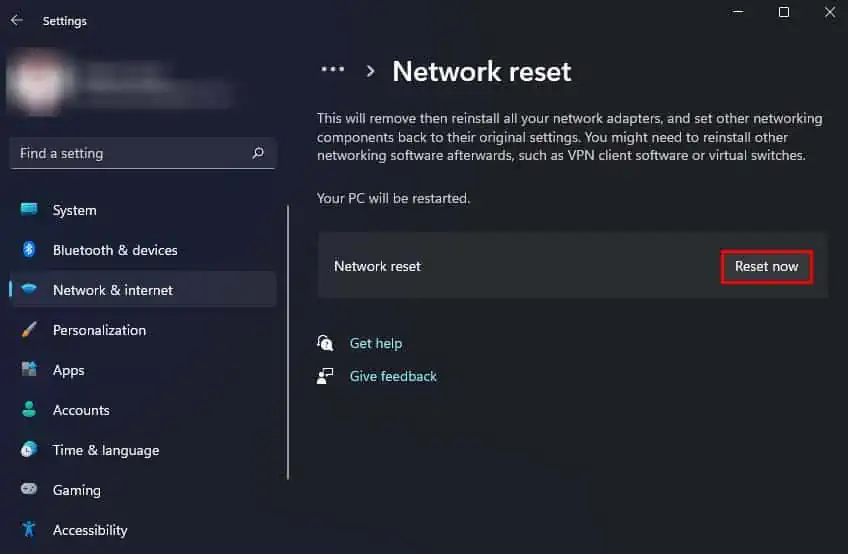 network-reset