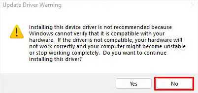 How to Update Sound Drivers on Windows 12 no-to-update-driver-warning