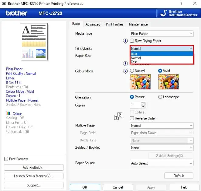 print-quality-dropdown-of-brother-1