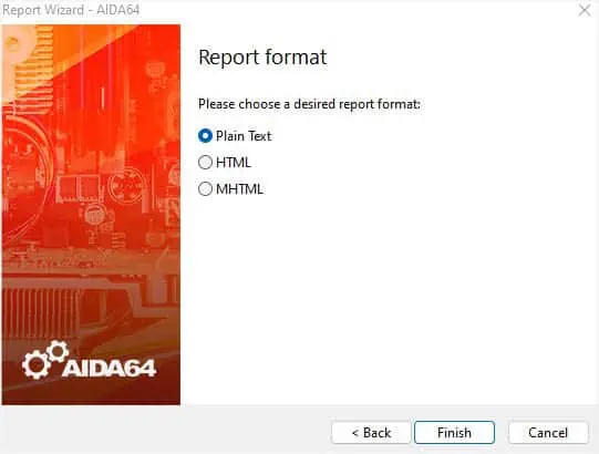 report-format-selection