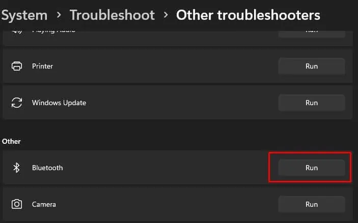 8 Ways to Fix Logitech Mouse Lagging 4 run-bluetooth-troubleshooter-logitech-mouse-not-working